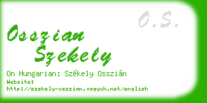 osszian szekely business card